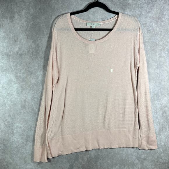 Ann Taylor LOFT Sweater Womens Large  Pink Knit‎ Scoop Neck Lightweight NEW - Picture 1 of 8